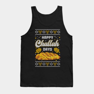 Happy Challah Days Hanukkah Chanukah Funny Jewish Bread Tank Top